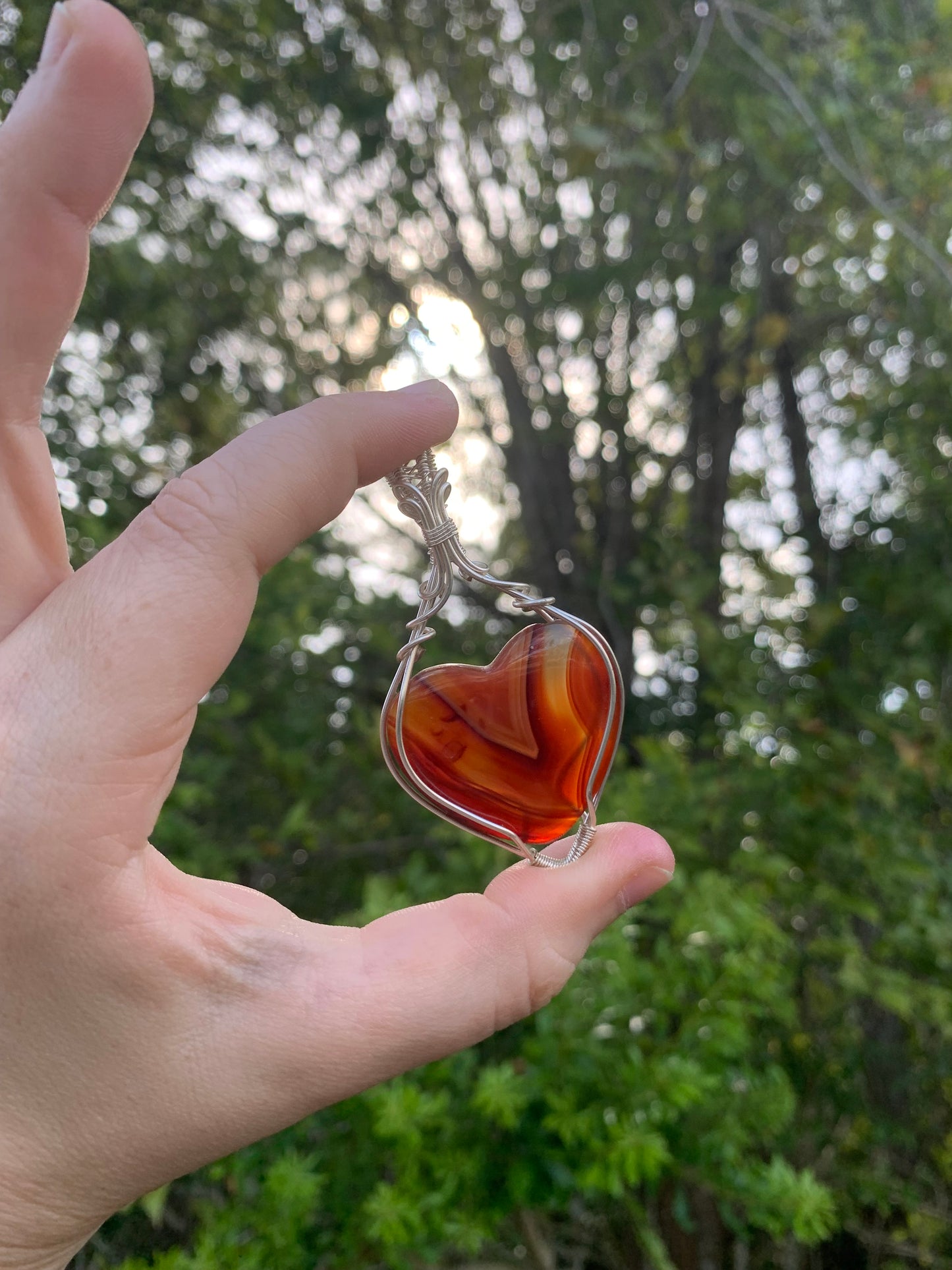 Carnelian Heart Pendants