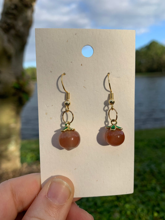 Carnelian Peach Earrings