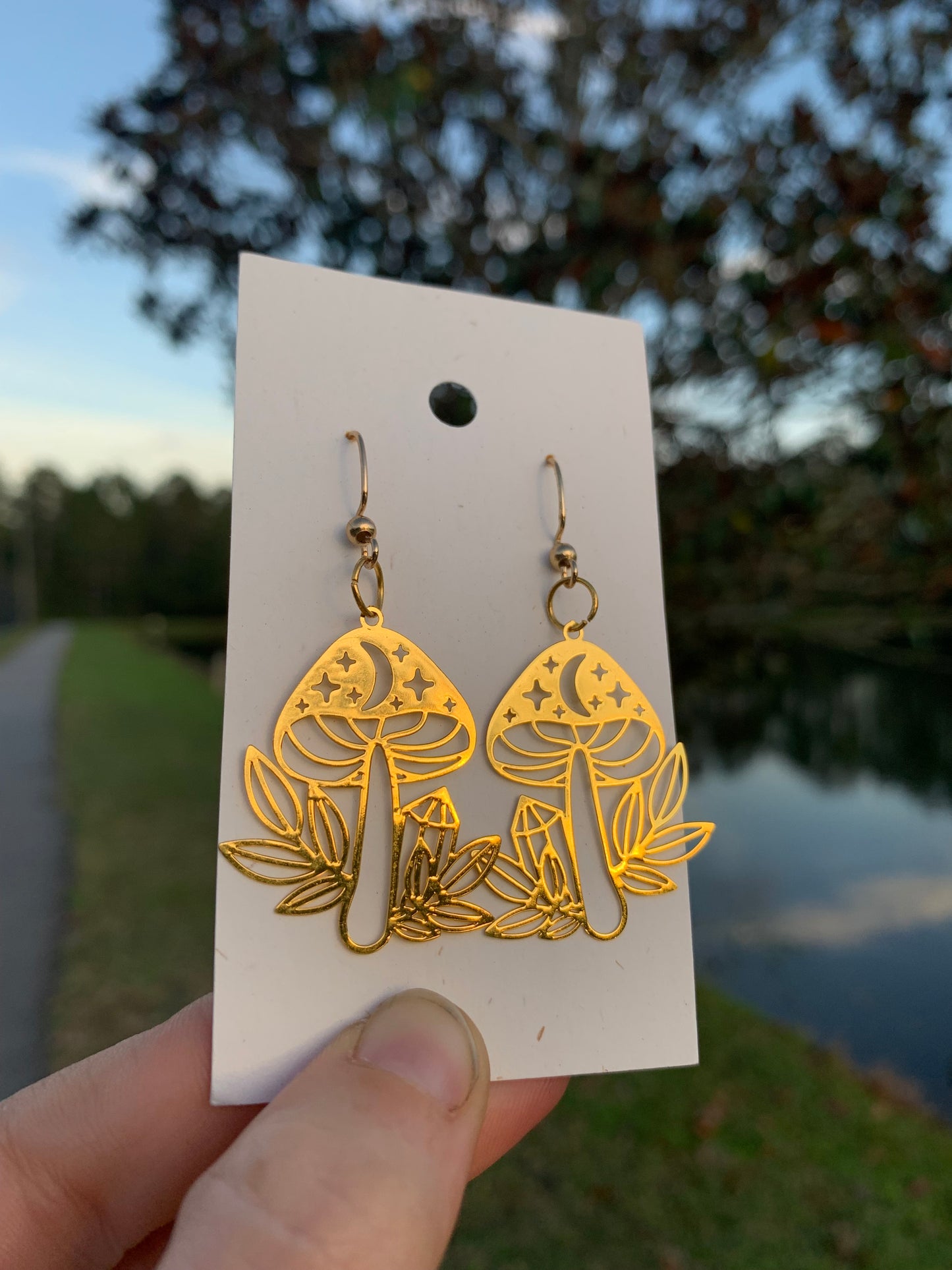 Mushroom & Crystal Vignette Earrings