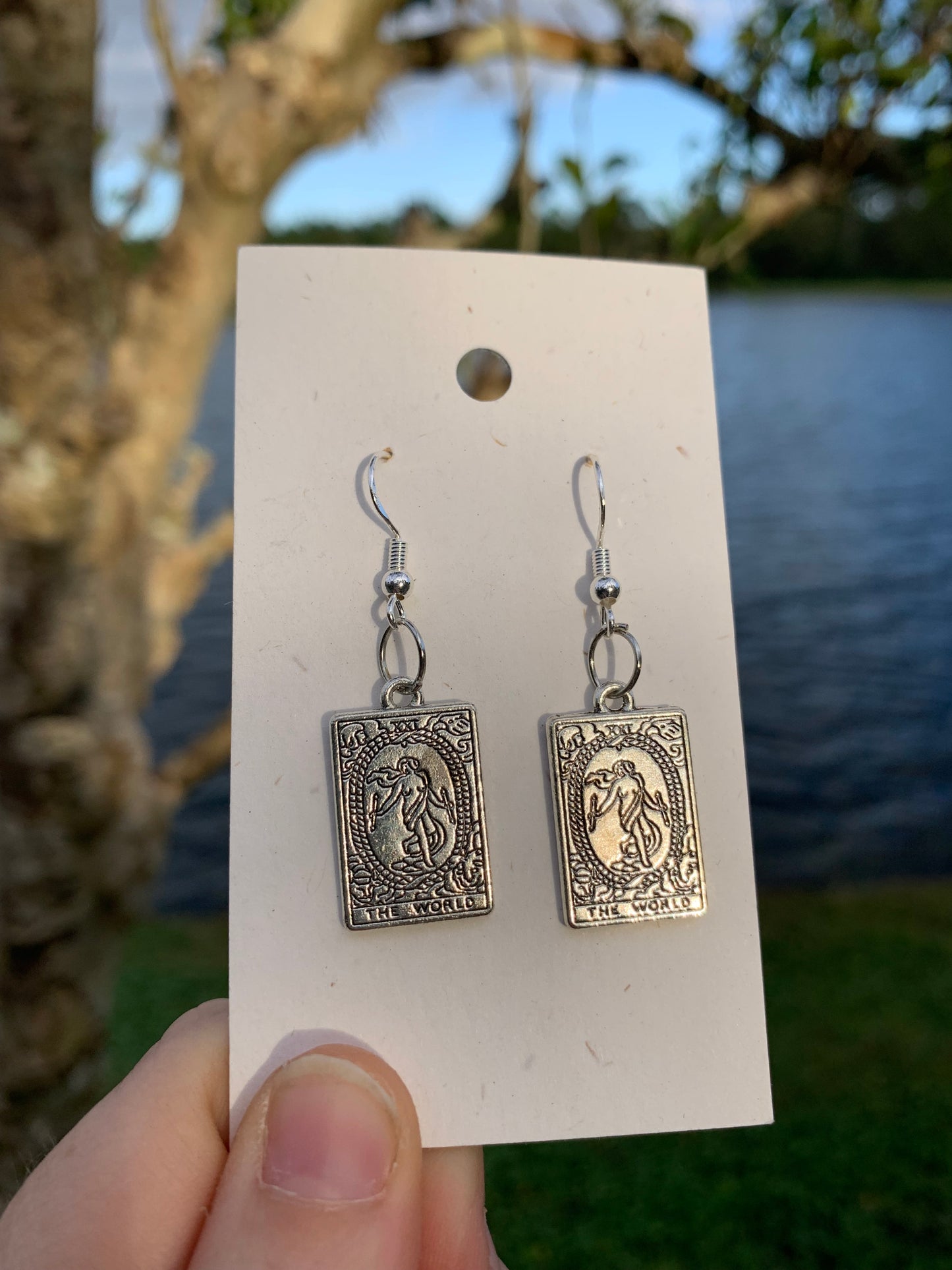 “The World” Tarot Card Earrings