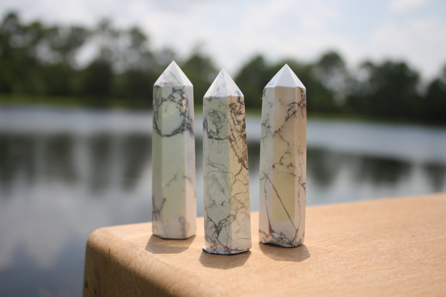 Aura-Coated Howlite Towers