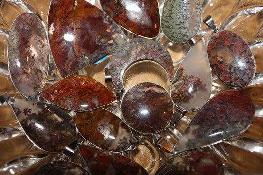 Moss Agate Assorted Shapes Pendants