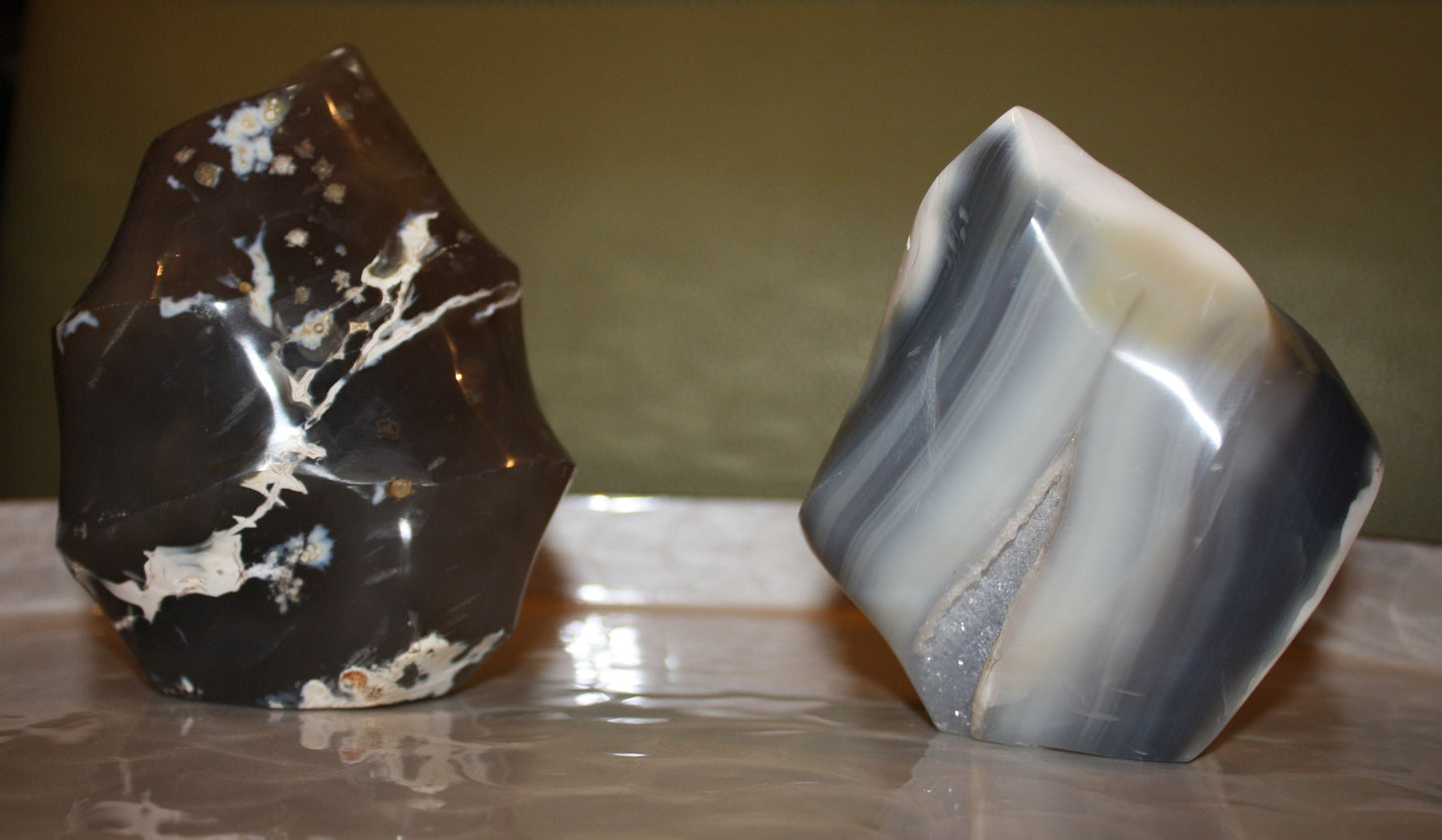 Orca Agate Flames