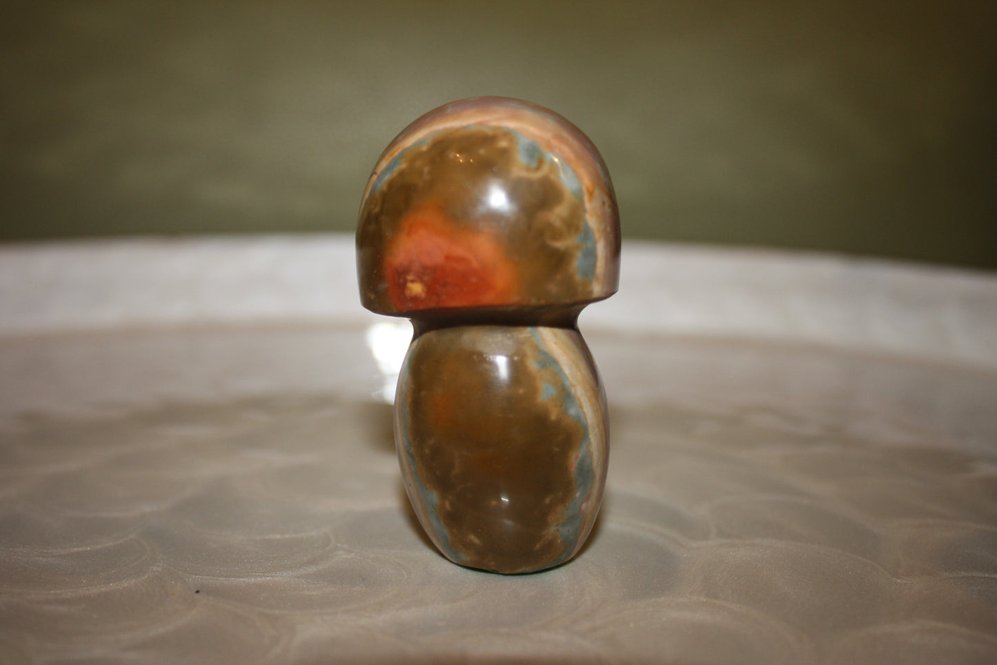 Polychrome Jasper Mushroom Carvings