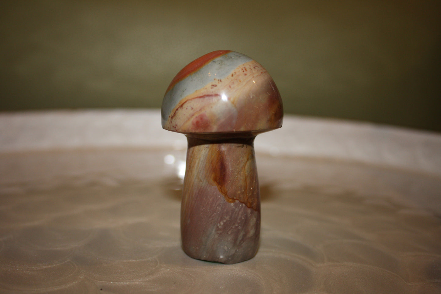 Polychrome Jasper Mushroom Carvings