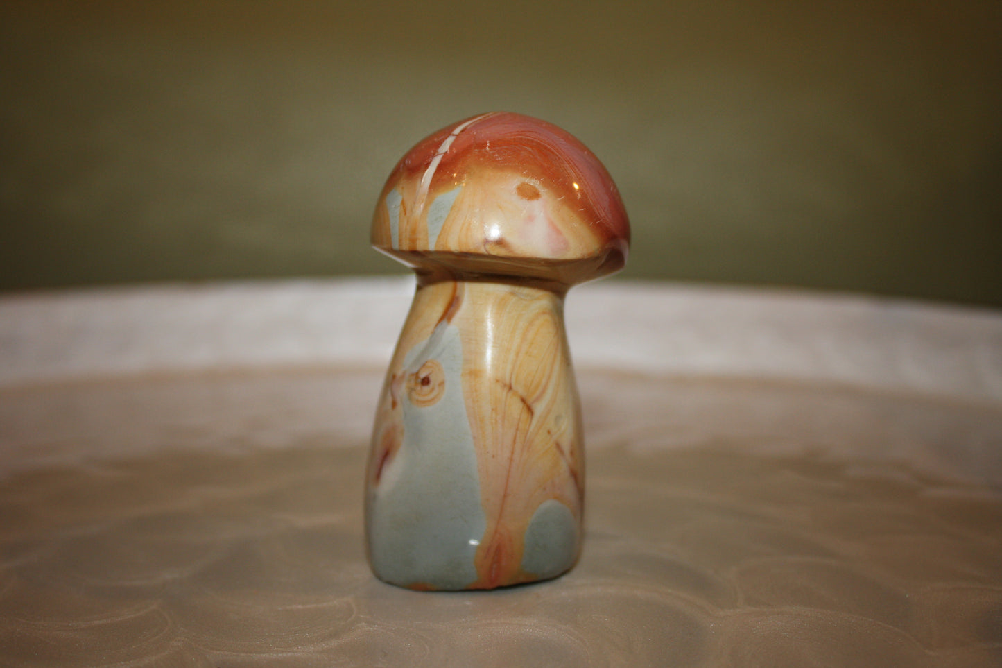 Polychrome Jasper Mushroom Carvings