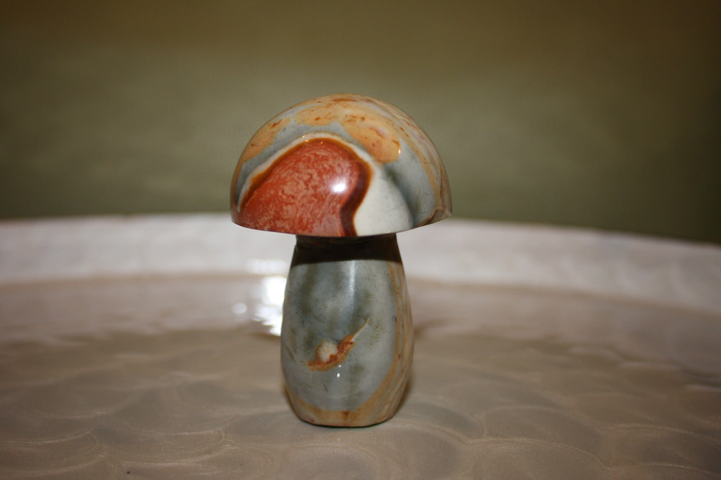 Polychrome Jasper Mushroom Carvings