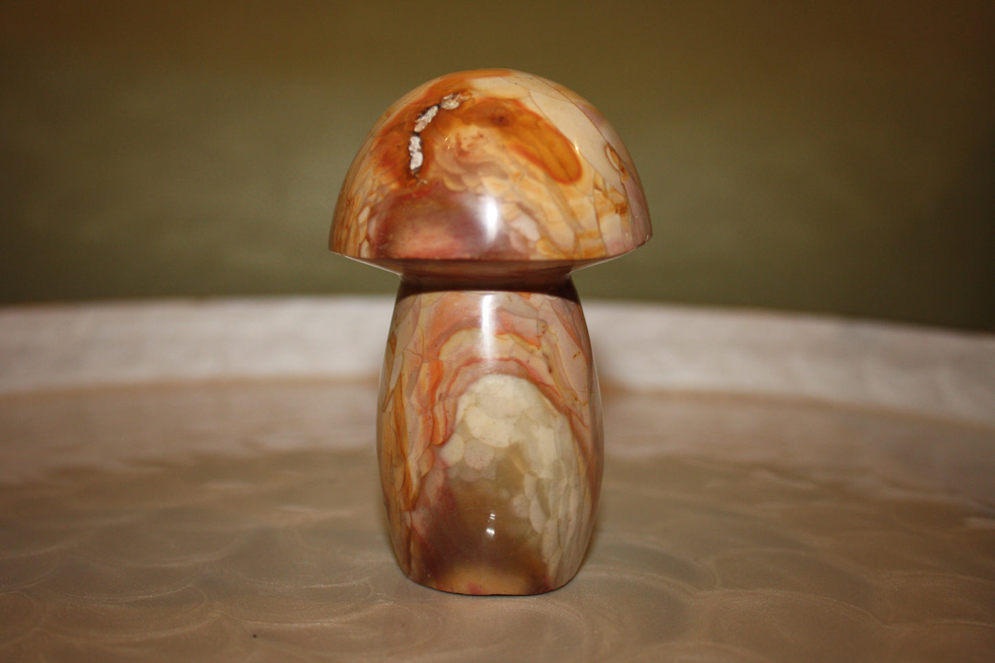 Polychrome Jasper Mushroom Carvings